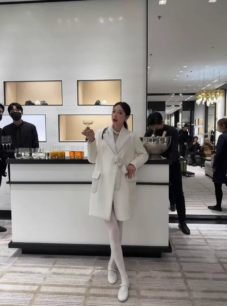 Chanel 25C White Long Coat