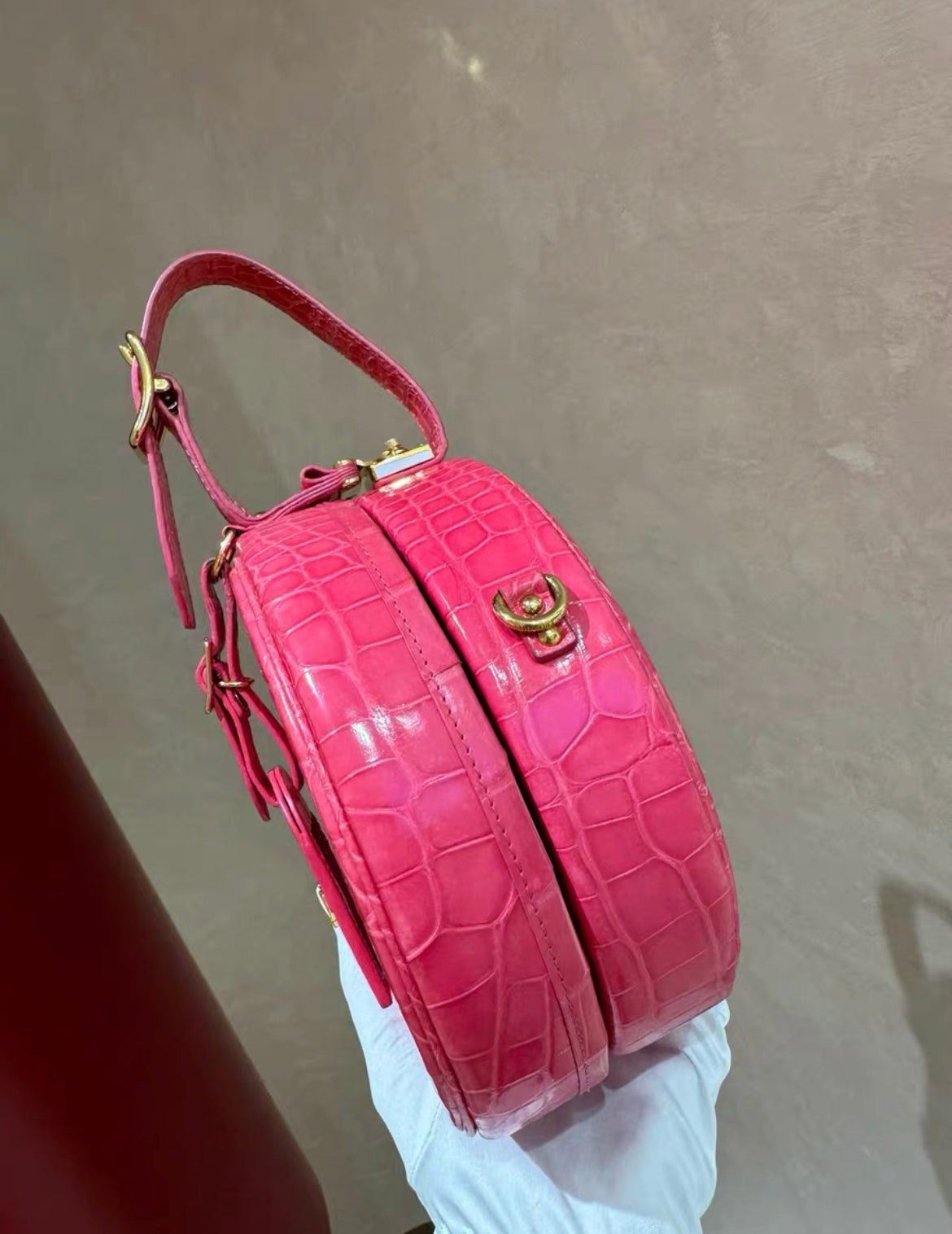 Louis Vuitton Pink Alligator Petite Boite Chapeau