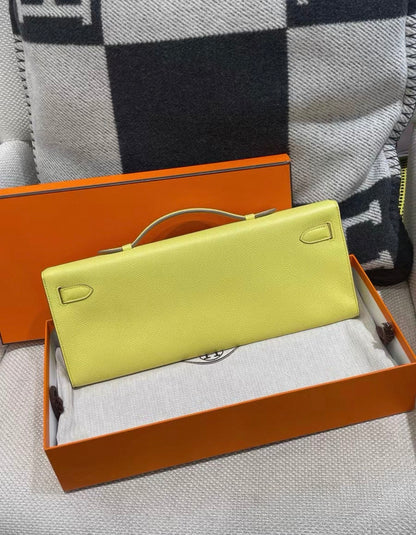 Hermes Kelly cut Yellow Jaune Epsom leather gold hardware