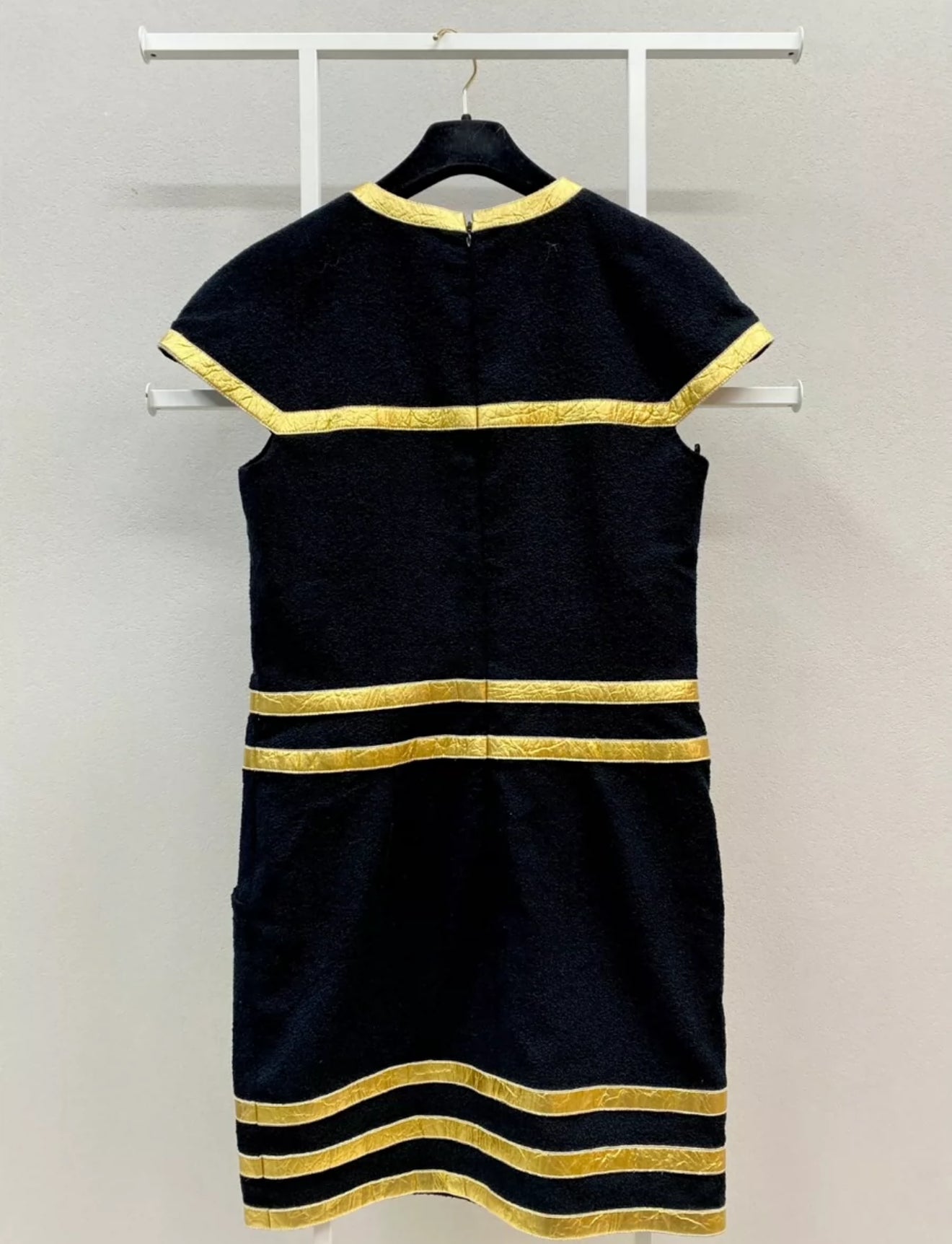 Chanel 19A Black Gold Dress