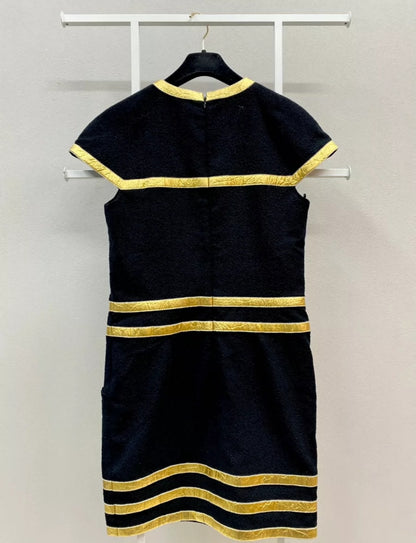 Chanel 19A Black Gold Dress
