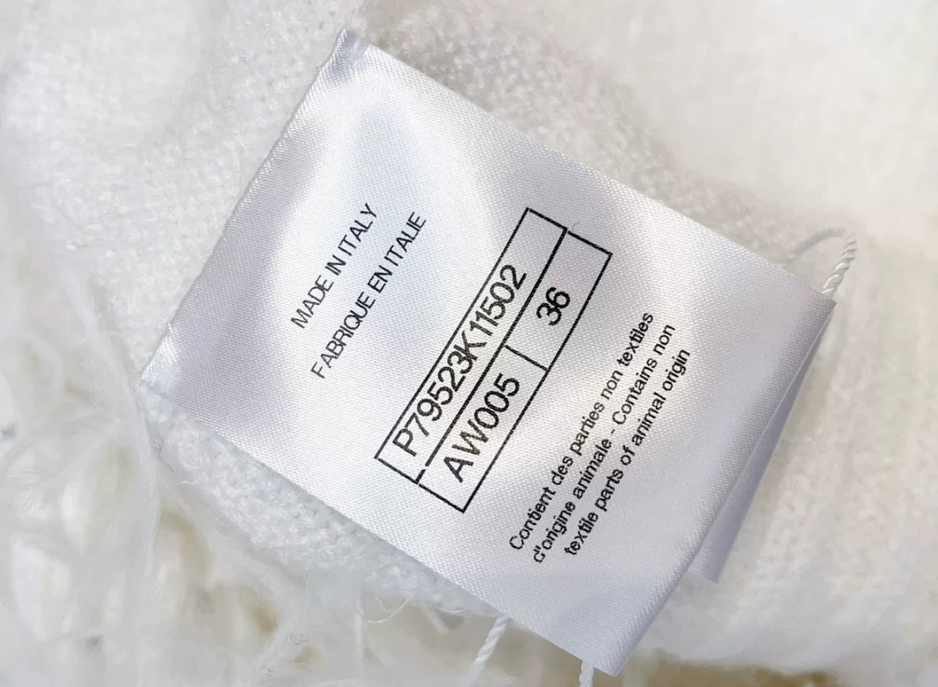Chanel 25S white feather cardigan