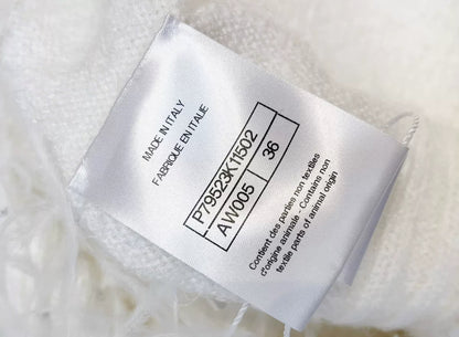 Chanel 25S white feather cardigan