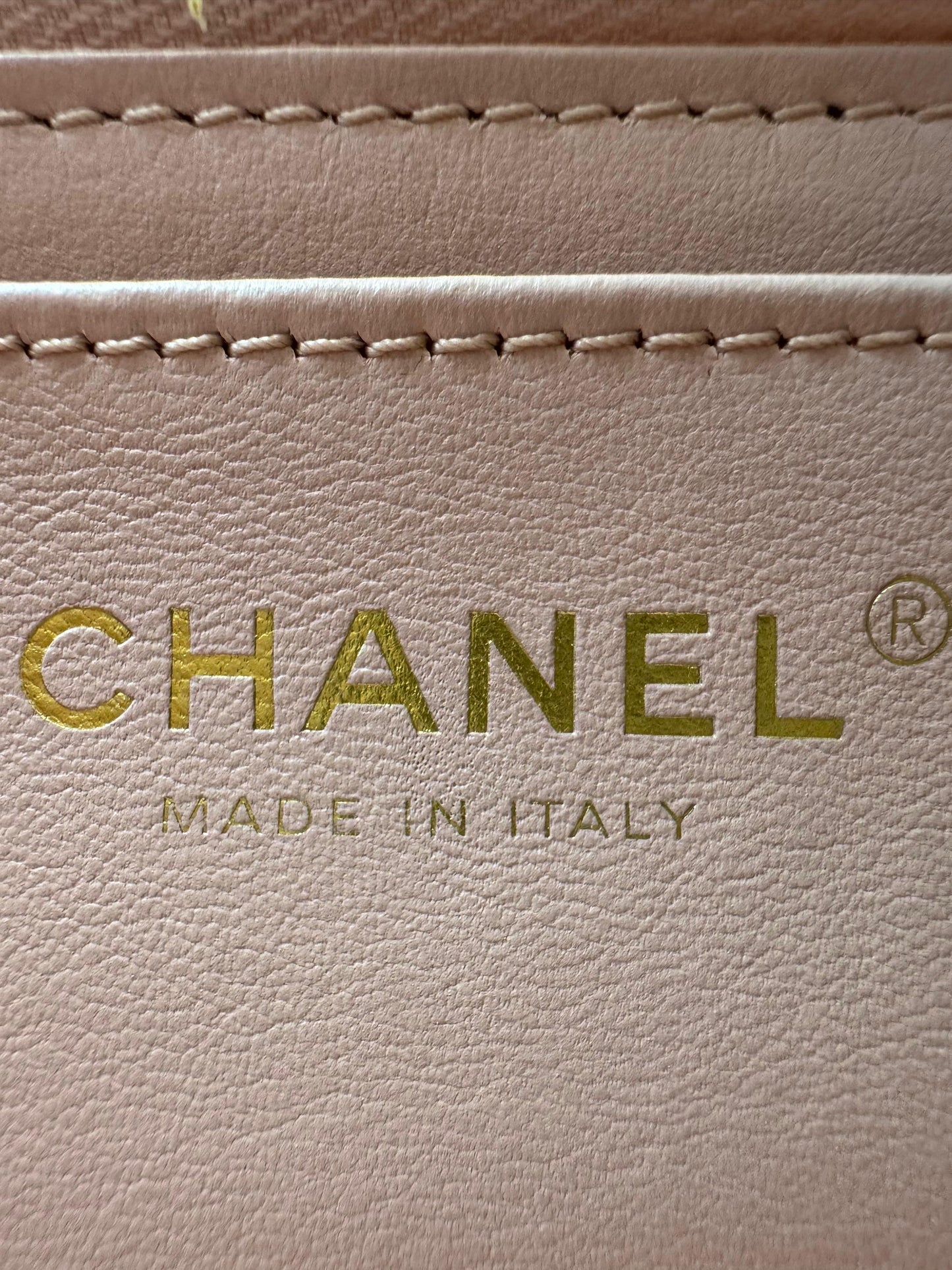 Chanel pink mini flap bag with gold hardware