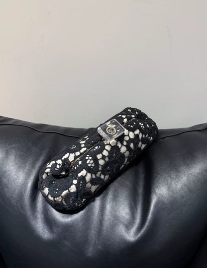 Chanel rare perfume bottle buckle lace evening bag