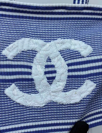 Chanel Cruise blue stripe crop top size 34