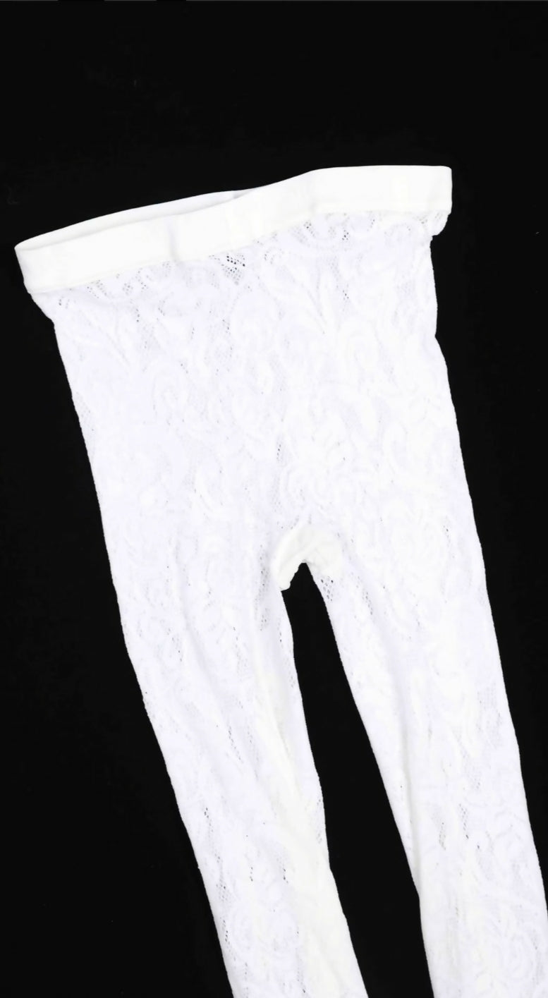 Chanel 23k White Lace Stockings