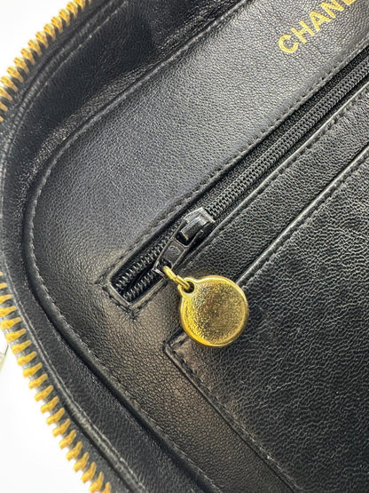 Chanel 1994-96 Black Patent Leather Large Vanity Case