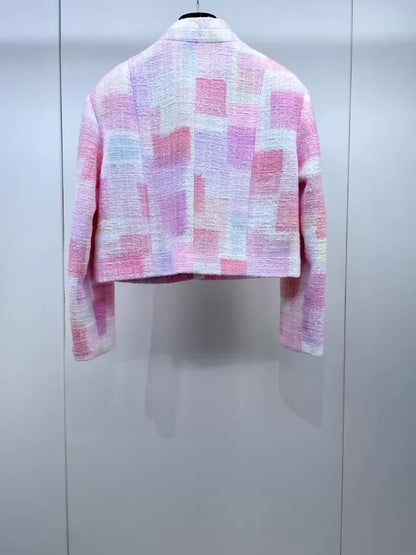 Chanel 23S pink Tweed Collar Jacket
