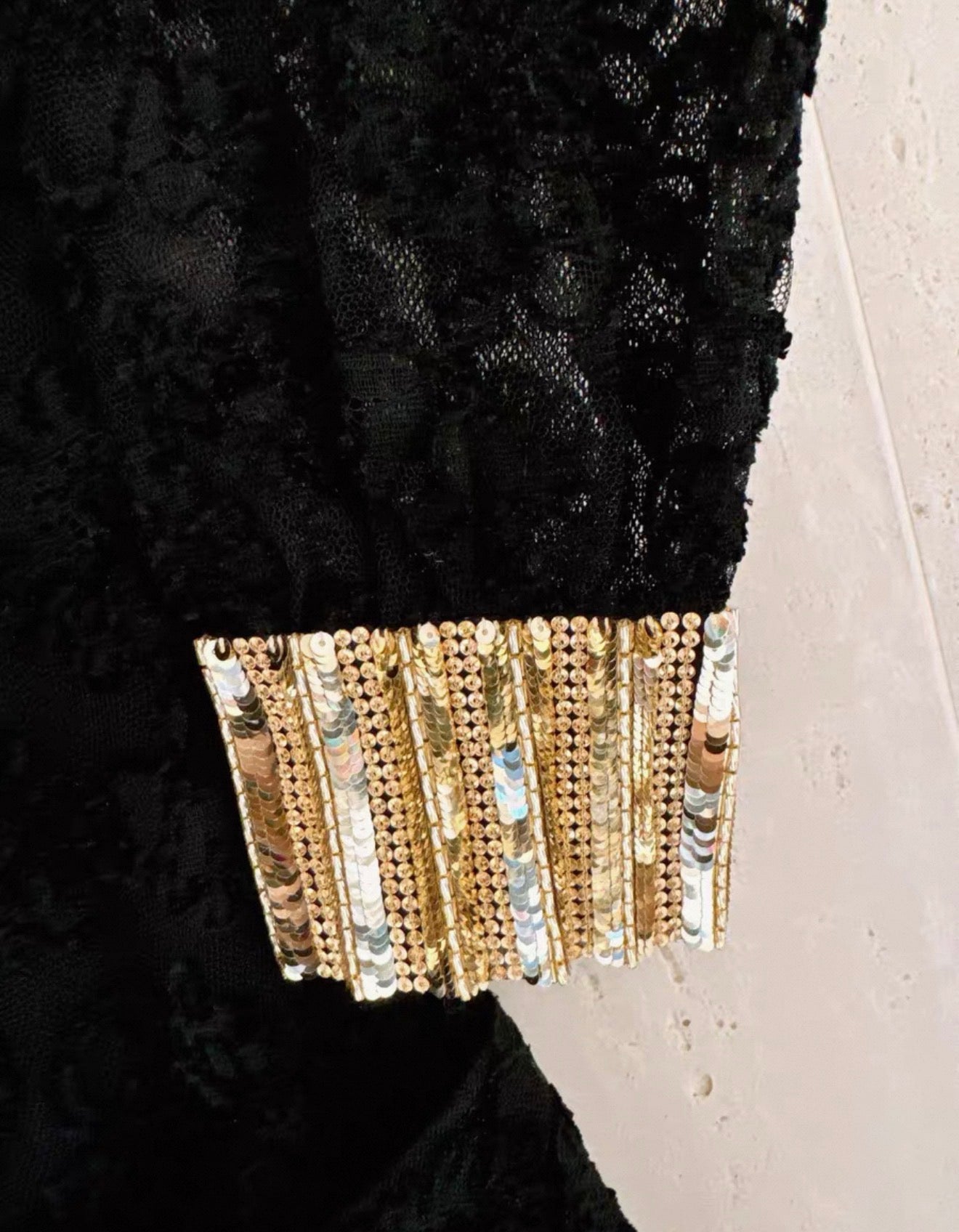 Chanel 22K Embossed Embroidered Lace Dress