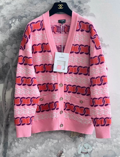 Chanel 23B Pink Cashmere Cardigan