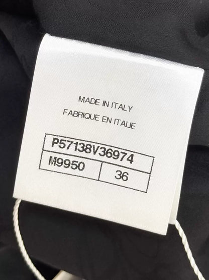 Chanel 2017 black tweed long coat
