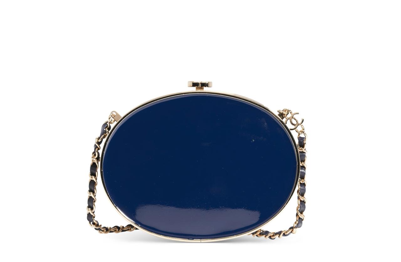 バッグ horoscope CHANEL Horoscope Navy Blue Metal Gripoix Gold Crystal Small Mini