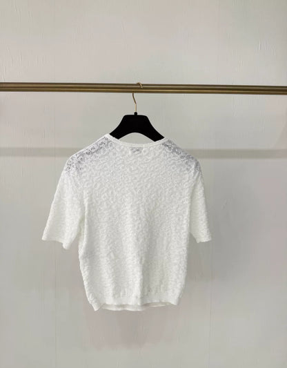 Chanel 22P white lace top T-shirt