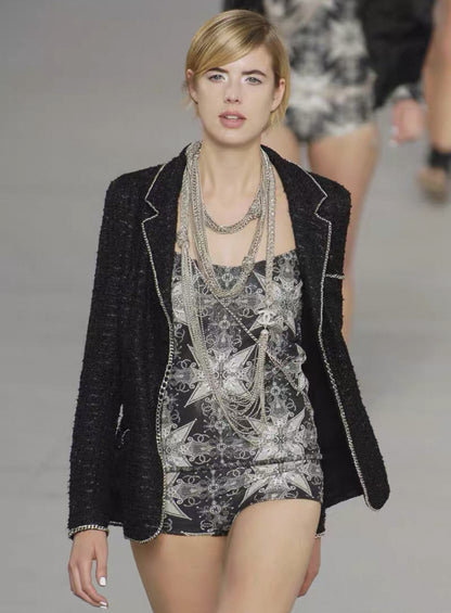 Chanel 06P black Gold Baroque top 
skirt set