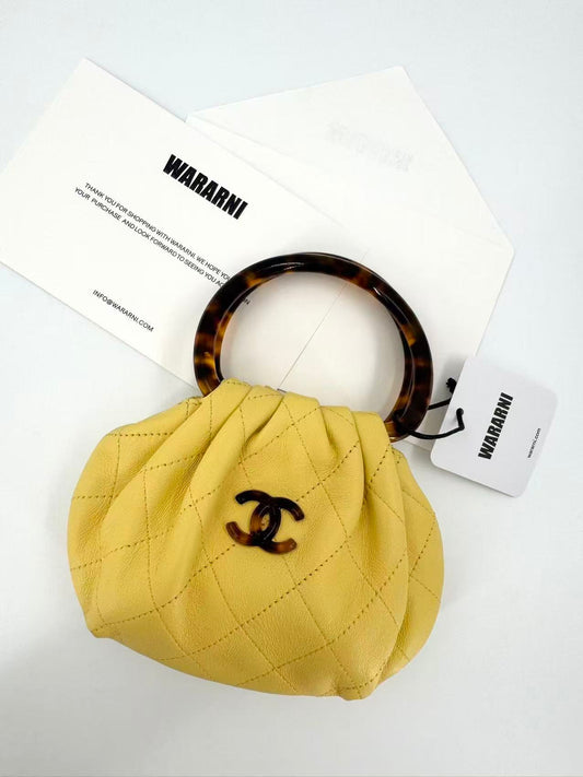 Chanel 26C Cruise Series Yellow Lambskin Tortoiseshell Handbag