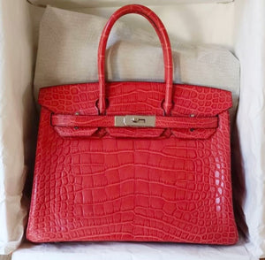 Hermes Birkin 30 Geranium Matte Alligator Palladium Hardware