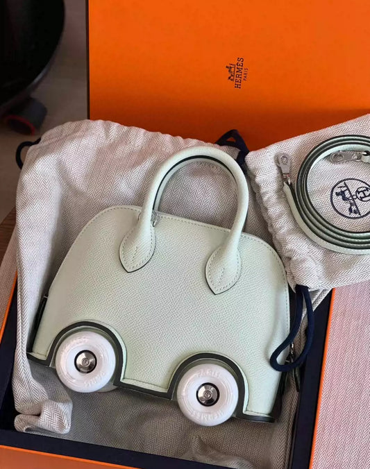 HERMÈS Limited Edition Bolide On Wheels Vert Fizz Epsom Leather Palladium Hardware
