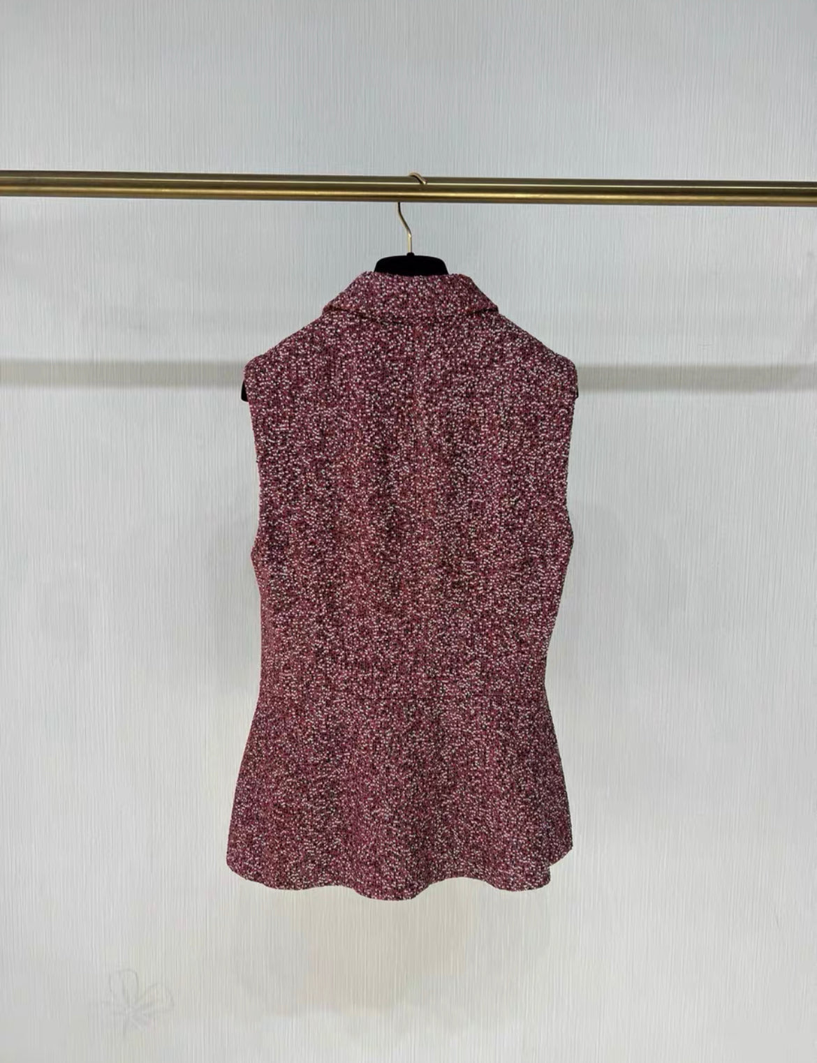 Chanel 23A burgundy tweed vest size 34