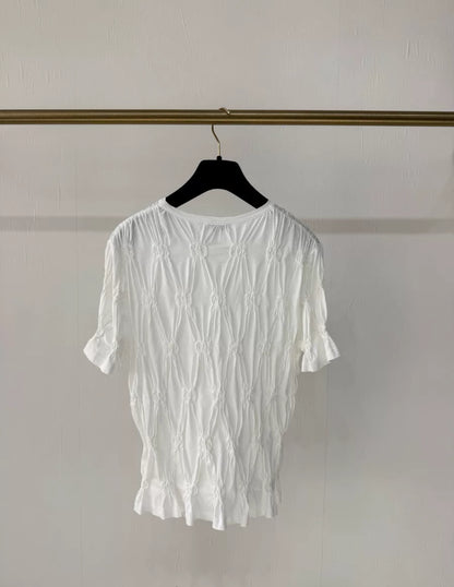 Chanel 21A Pleated White Top