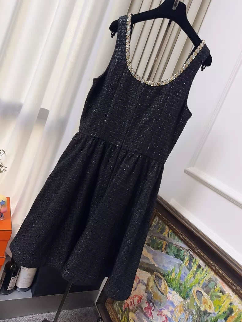 Chanel 23S black tweed dress