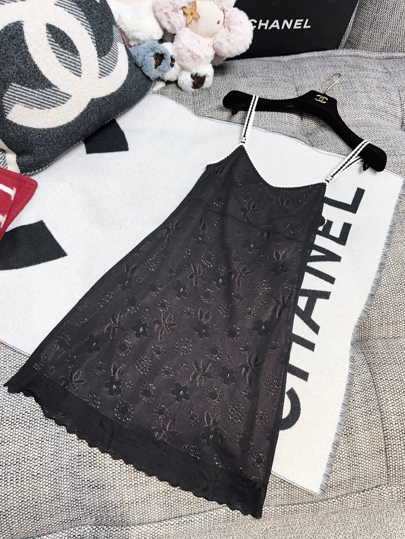 Chanel 24B black lace dress