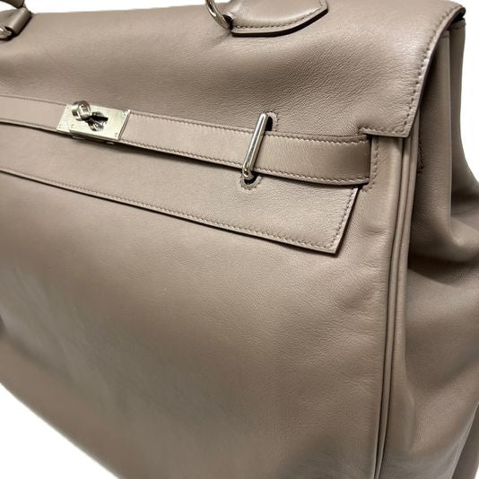 Hermès Kelly Relax 50 Gris Tourterelle Veau Sikkim Leather Palladium hardware