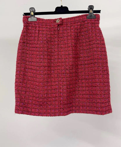 Chanel 23B Red Tweed Skirt size 36