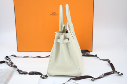 Hermes Birkin 25 Craie Swift leather gold hardware