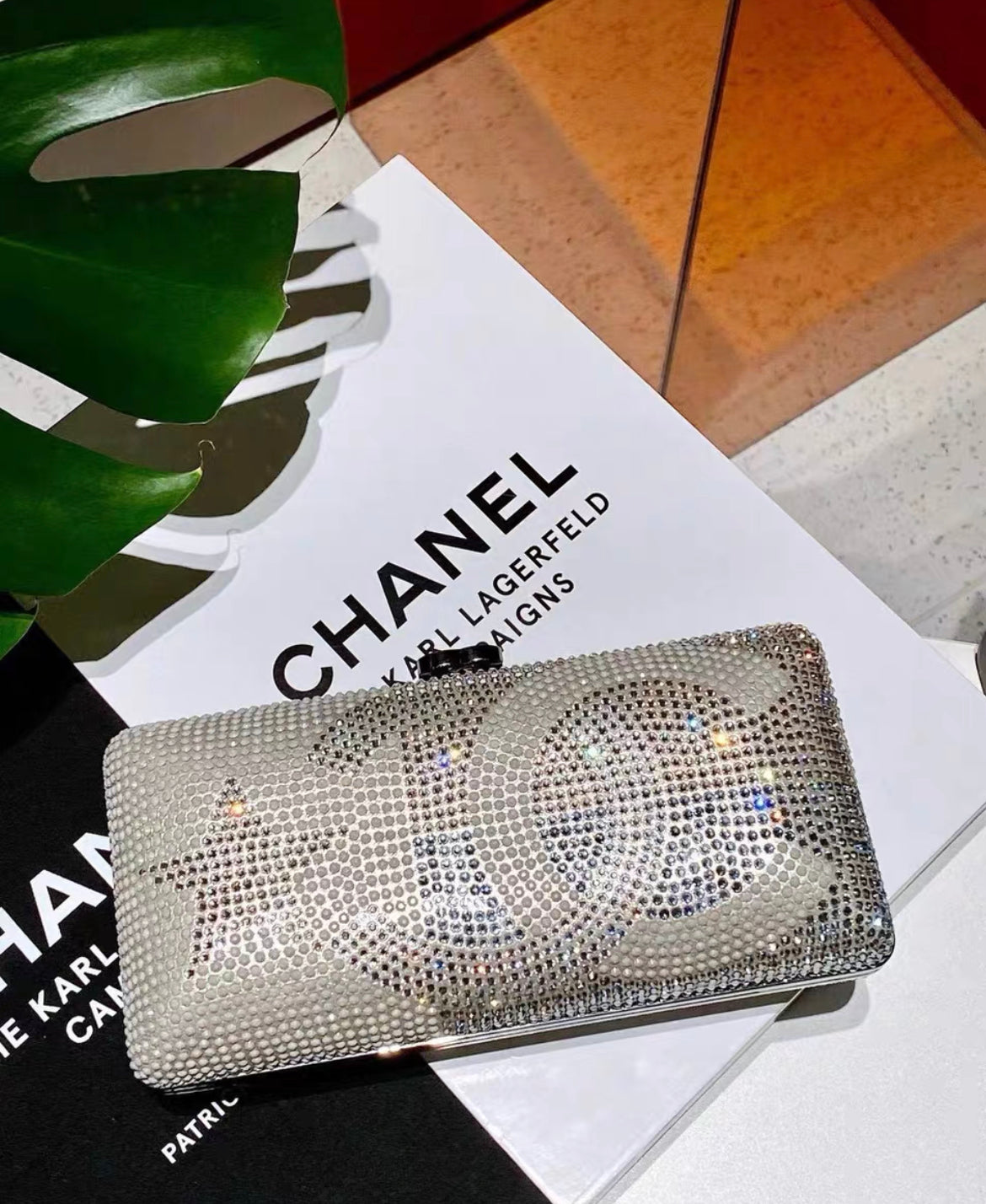 Chanel Metallized Lambskin Embellished with Strass Paris-Dallas Clutch