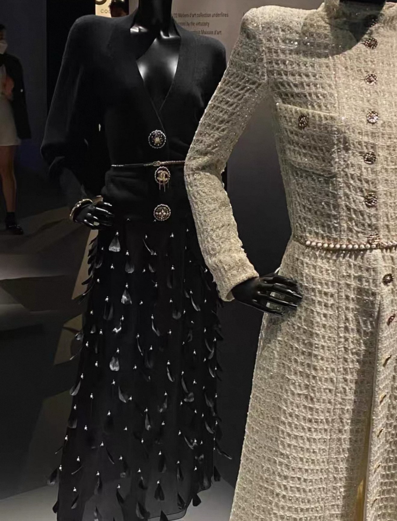 Chanel 22A White écru Sequinned Long Coat 42FR