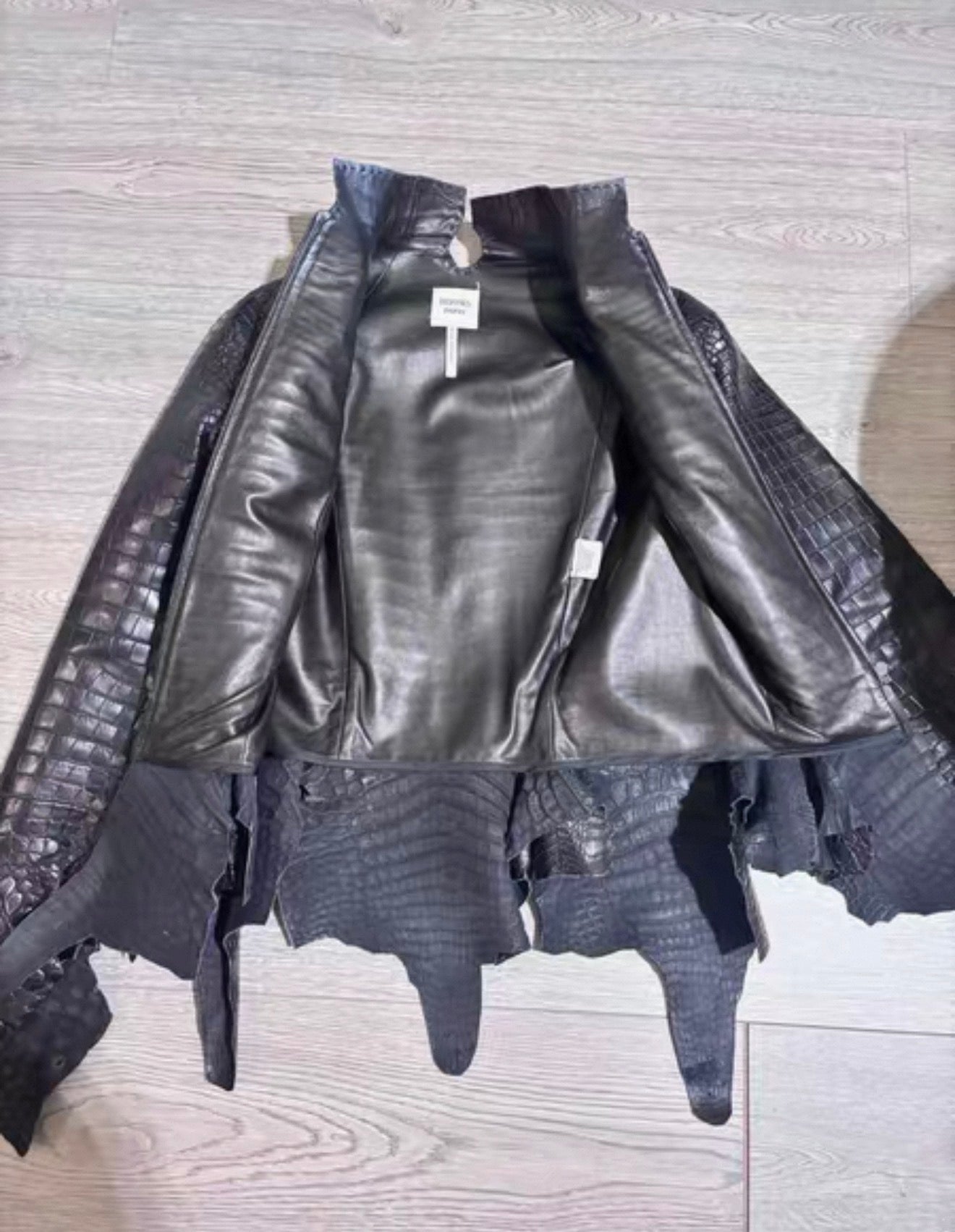 Hermes 2004 Matte Black Porosus crocodile leather jacket by Jean Paul Gaultier (ultra rare - archival - Museum piece)