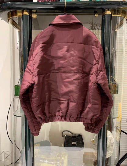 Chanel 21k burgundy bomber jacket size 34