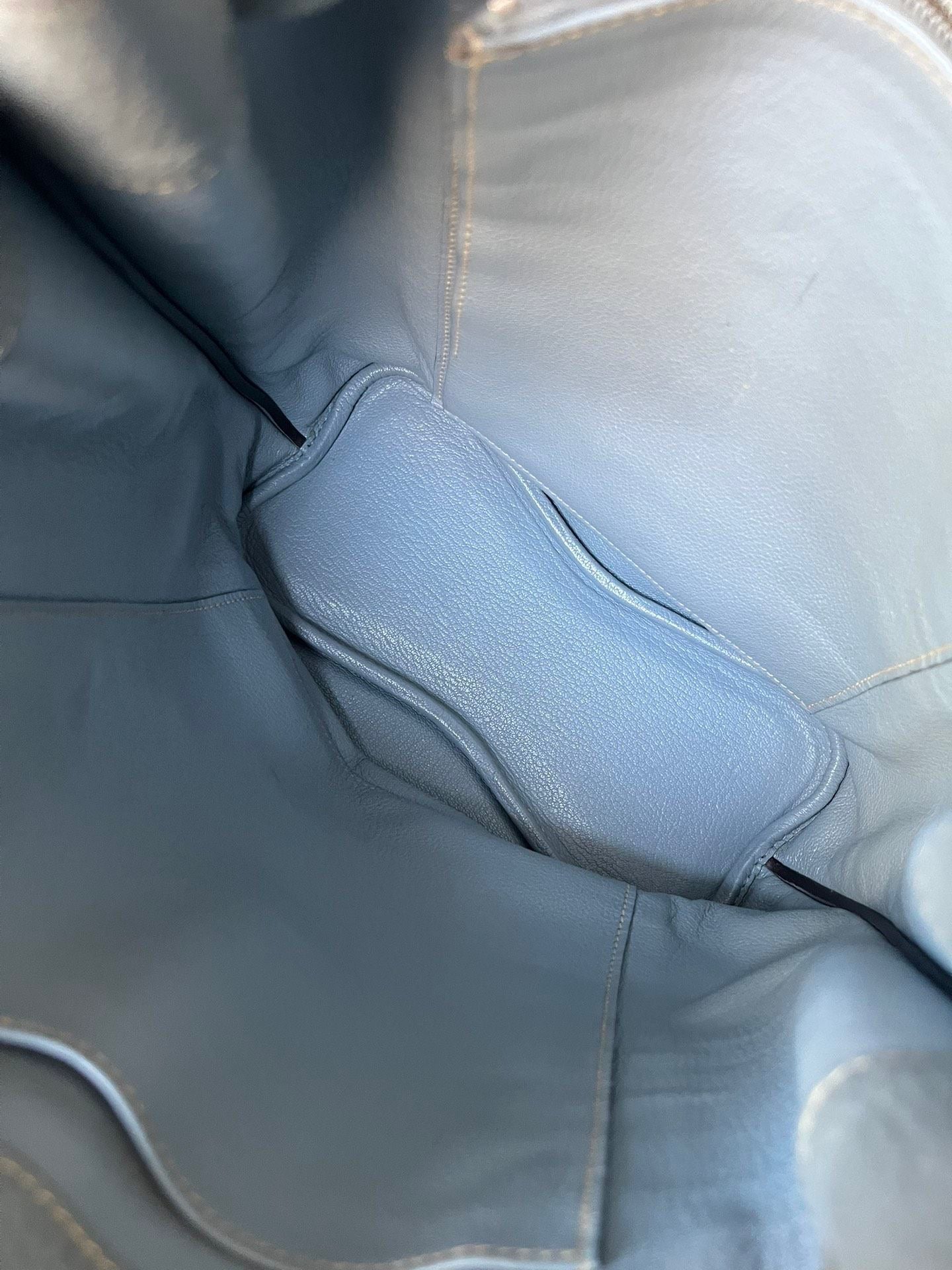 Hermès so Kelly 22 Bleu Lin togo leather palladium hardware