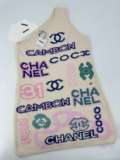 Chanel 23P Off shoulder knitted dress