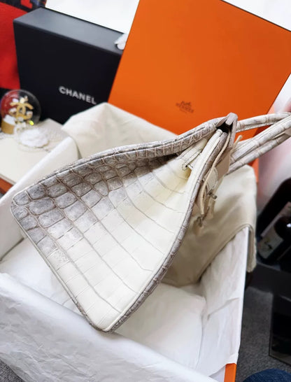 Hermes birkin 30 Himalaya Alligator Leather Palladium Hardware