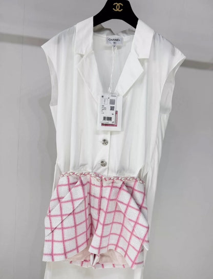 Chanel 23C white & pink jumpsuit