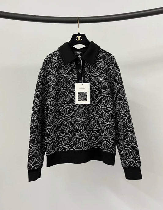 Chanel 25C black Sweater size 38 very popular