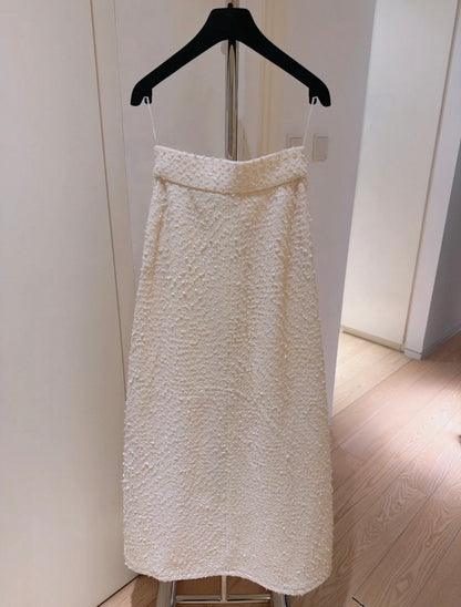 Louis Vuitton White Tweed Skirt