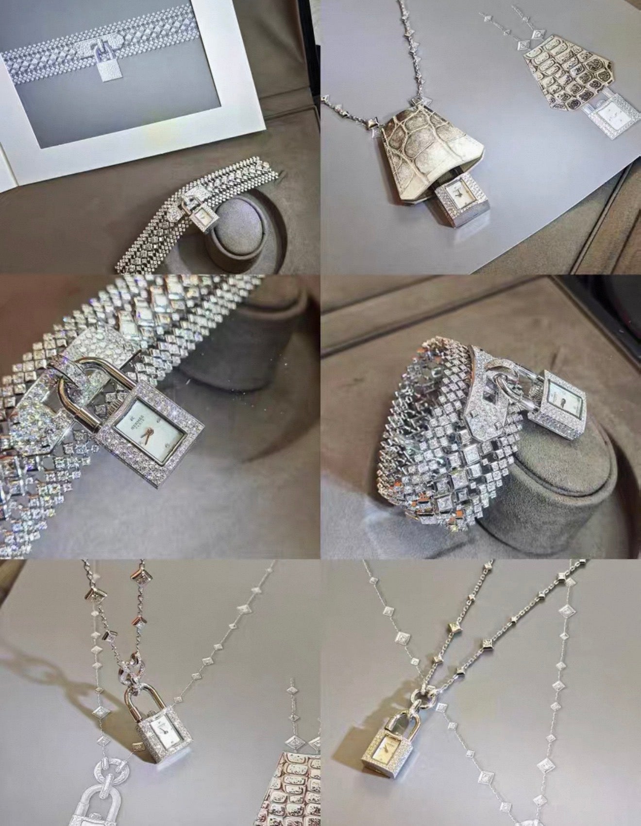Hermès High Jewellery Kelly Joaillidre 
Bracelet/Watch/Necklace White gold Full Diamonds Himalaya Necklace
