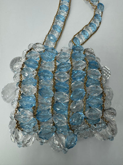 Chanel 1997 Runway Vintage Rare Blue Clutch Minaudière Bag