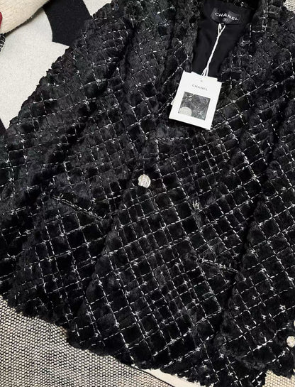 Chanel 22b black velvet jacket