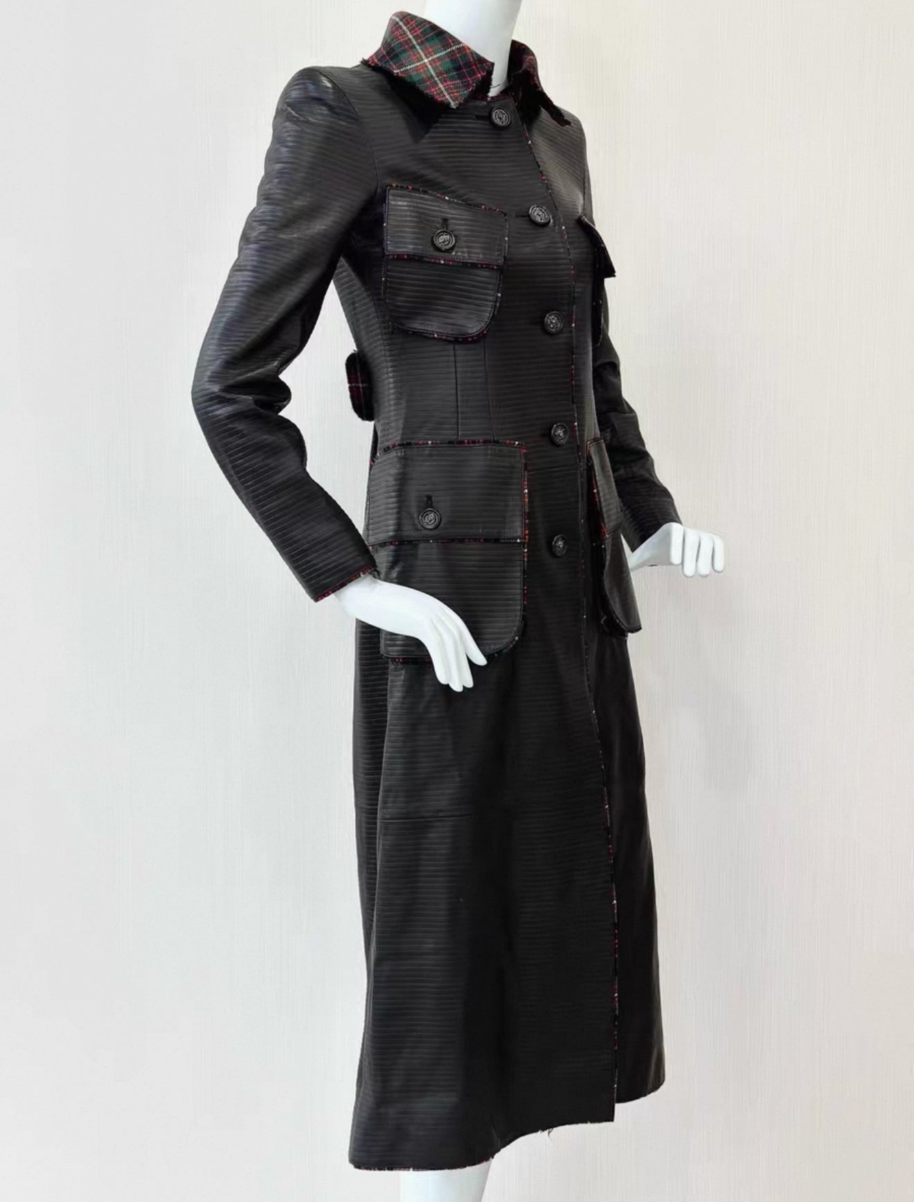 Chanel 13A black Lambskin leather coat
