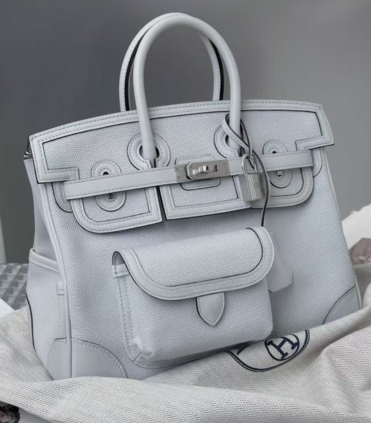 Hermes Birkin 25 cargo Gris Platine palladium hardware