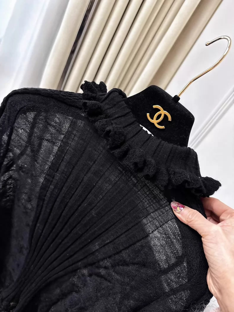 Chanel 16B Black Knit Top