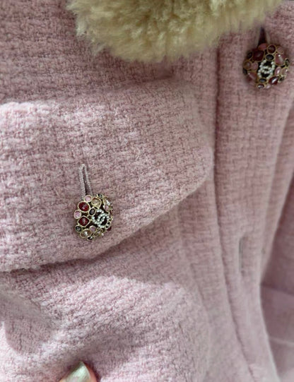 Chanel 22k pink shearling coat