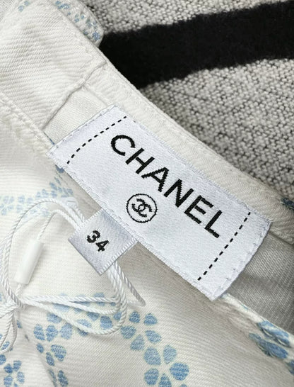 Chanel 25M coco beach blue & white Top