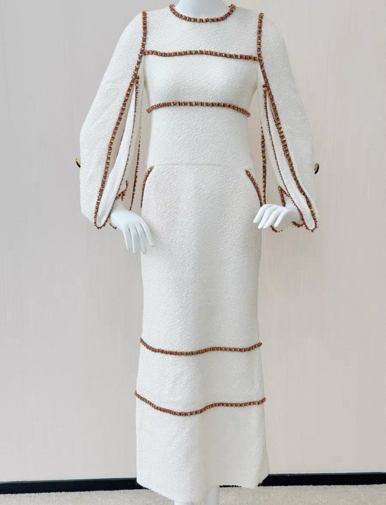 Chanel 19A White/Gold Embroidered Tweed