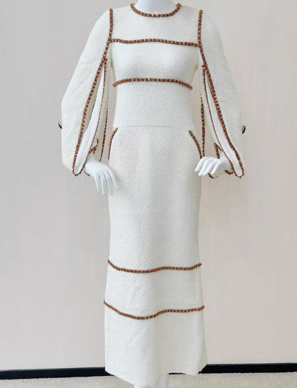 Chanel 19A White/Gold Embroidered Tweed