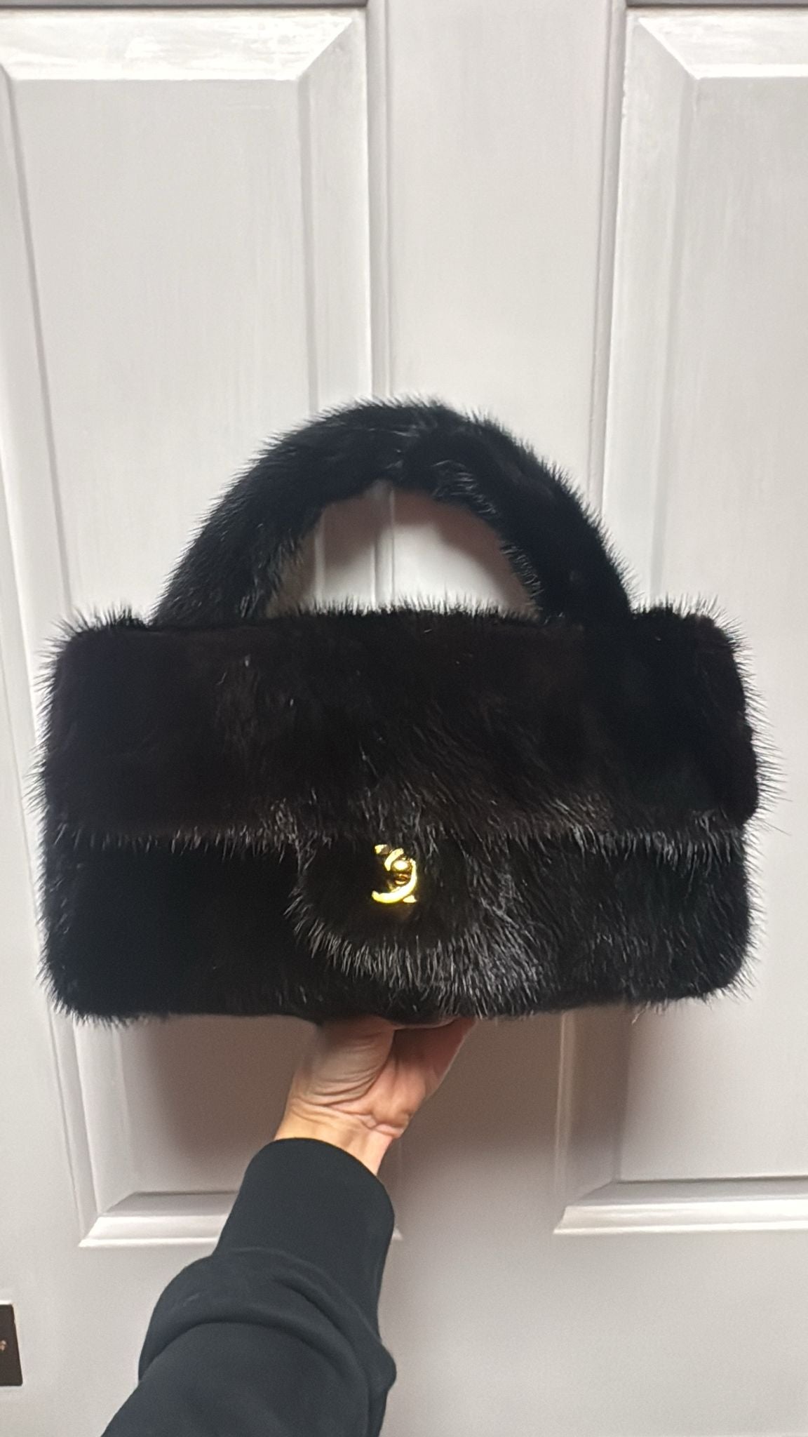 Rare Chanel 100% Mink Child Kelly Flap Bag 1994